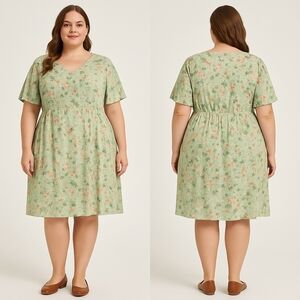 Size XL Sage Floral Dress
